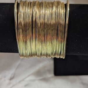 Vintage Gold tone multi layered adjustable bracelet